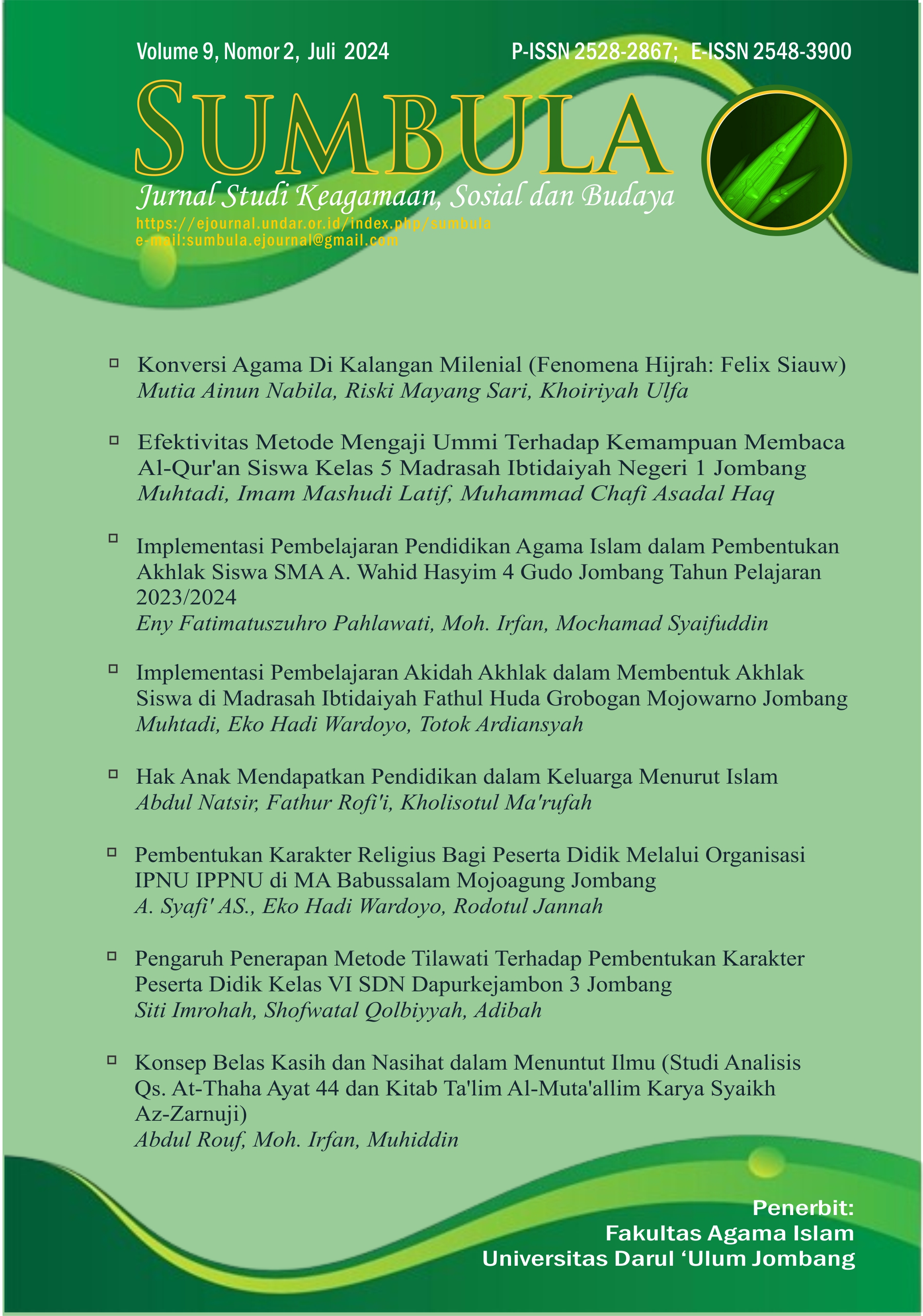 Sumbula: Jurnal Studi Keagamaan, Sosial dan Budaya